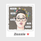 Nerdy meisjes heersen over de wereld sticker (Vel)