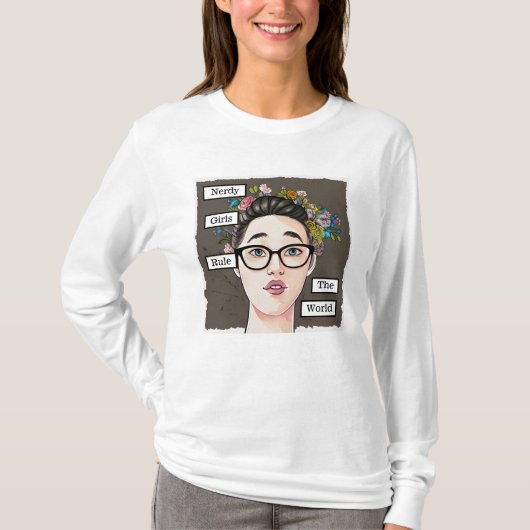 Nerdy meisjes heersen over de wereld t-shirt (Voorkant)