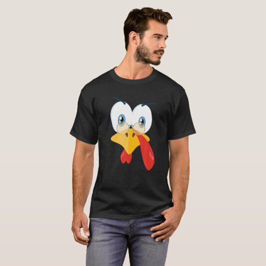 Nerdy opa Turkey Nerdy Turkey Face with Glasse T-shirt (Voorkant volledig)