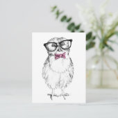 Nerdy Owlet small and    smartink tekening Briefkaart (Staand voorkant)