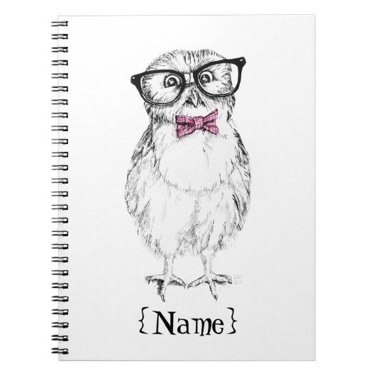Nerdy Owlet small and    smartink tekening Notitieboek (Voorkant)