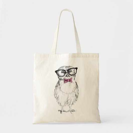 Nerdy Owlet small and smartink tekening Tote Bag (Voorkant)