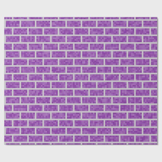 Nerdy Paarse Pixelated 8-bits kijk Bricks Pattern Cadeaupapier (Vlak)