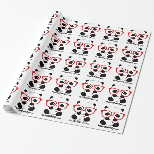 Nerdy Panda Cadeaupapier (Uitgerold)