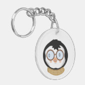 Nerdy Penguin Boy AcrylSleutelhanger Sleutelhanger (Voorkant Links)