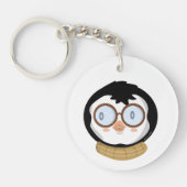 Nerdy Penguin Boy AcrylSleutelhanger Sleutelhanger (Voorkant)