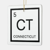 Nerdy Periodic Table Element of Connecticut Keramisch Ornament (Links)