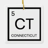 Nerdy Periodic Table Element of Connecticut Keramisch Ornament (Voorkant)