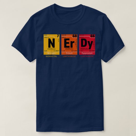 Nerdy Periodic Table Funny Science T-shirt (Design voorkant)