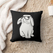 Nerdy Rabbit Cute Bunny Pet met bril Kussen (Deken)