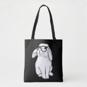 Nerdy Rabbit Cute Bunny Pet met bril Tote Bag (Voorkant)