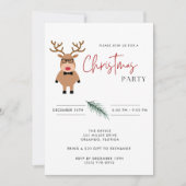 Nerdy Rendier Kantoor Kerstfeest Kaart (Voorkant)