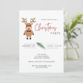 Nerdy Rendier Kantoor Kerstfeest Kaart (Staand voorkant)