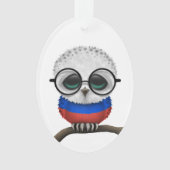 Nerdy Russian Baby Owl Chic Ornament (voorkant)