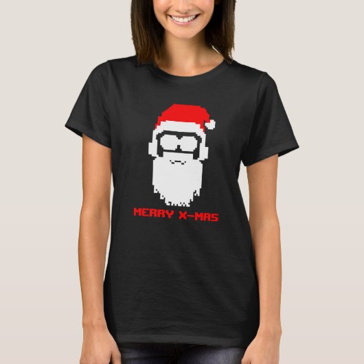 Nerdy Santa Claus Merry Christmas Xmas Party T-shirt (Voorkant)