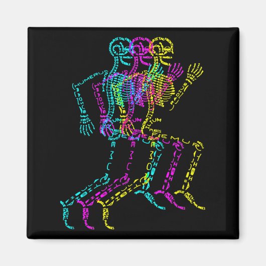 Nerdy Skeleton Bones Labeled Funny Halloween Human Magneet (Voorkant)