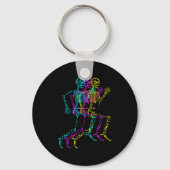 Nerdy Skeleton Bones Labeled Funny Halloween Human Sleutelhanger (Voorkant)