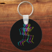 Nerdy Skeleton Bones Labeled Funny Halloween Human Sleutelhanger (Voorkant)