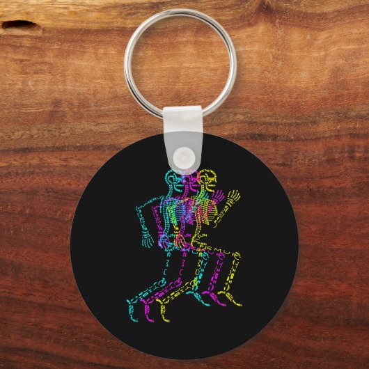 Nerdy Skeleton Bones Labeled Funny Halloween Human Sleutelhanger (Voorkant)