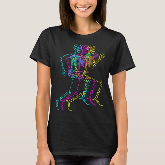 Nerdy Skeleton Bones Labeled Funny Halloween Human T-shirt (Voorkant)
