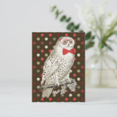 Nerdy  Snowy Owl Briefkaart (Staand voorkant)
