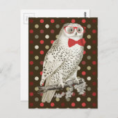 Nerdy  Snowy Owl Briefkaart (Voorkant / Achterkant)