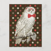 Nerdy  Snowy Owl Briefkaart (Voorkant)