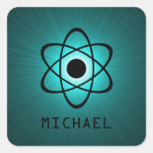  Nerdy-Stickers, Blauwgroen Vierkante Sticker (Voorkant)