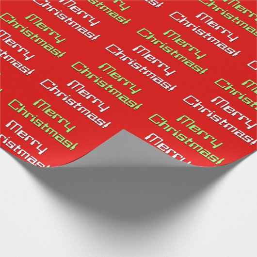 Nerdy Style, "Vrolijk kerstfeest!" Verpakkingspapi Cadeaupapier (Hoek)