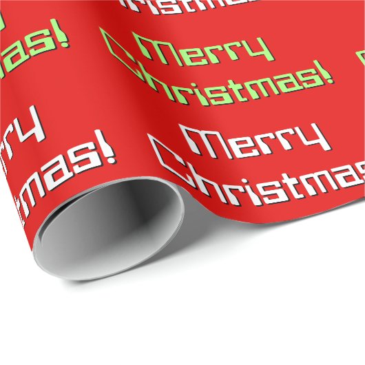Nerdy Style, "Vrolijk kerstfeest!" Verpakkingspapi Cadeaupapier (Rol Hoek)