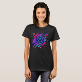 Nerdy Synthwave Polyhedral Dice Set T-shirt (Voorkant volledig)