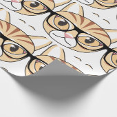 Nerdy Tabby Kat met Bril Cadeaupapier (Hoek)