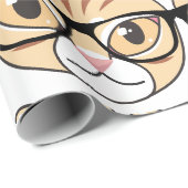 Nerdy Tabby Kat met Bril Cadeaupapier (Rol Hoek)