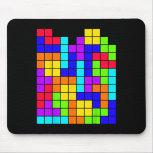 Nerdy Tetromino Blokpuzzel Videospel Wiskunde Thee Muismat