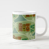 Nerdy Tiki Time Retro Art Slogan Patroonontwerp Grote Koffiekop (Rechts)