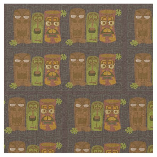 Nerdy Tikis Pattern Stof (Close Up)