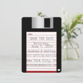 Nerdy Trouwdag Save The Date Floppy Disk Kaart (Staand voorkant)