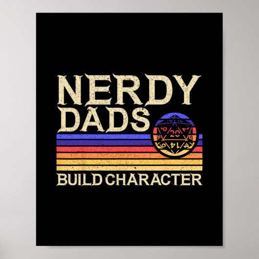Nerdy Vader Rpg Gamen D20 Tafel Games Grappig Rpg  Poster (Voorkant)