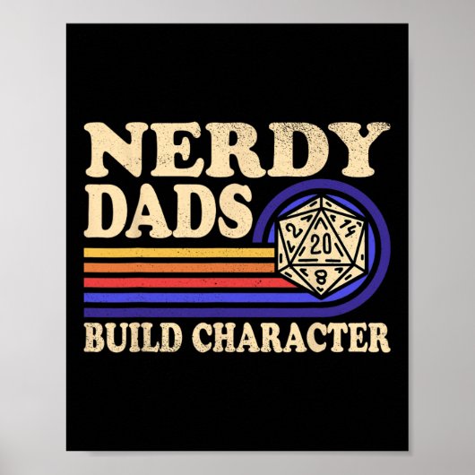 Nerdy Vader Rpg Gamen D20 Tafel Games Grappig Rpg Poster (Voorkant)