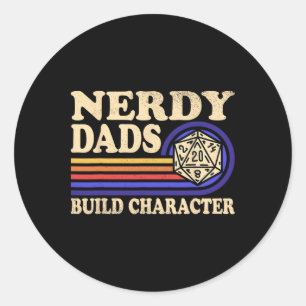 Nerdy Vader Rpg Gamen D20 Tafel Games Grappig Rpg  Ronde Sticker