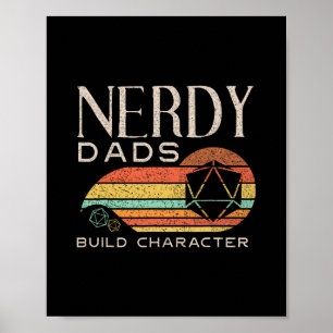 Nerdy vaders bouwen karakter Funny Rpg-gaming D20 Poster