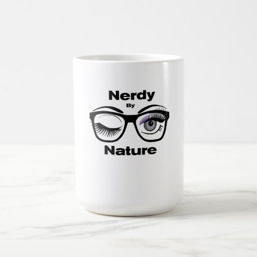 Nerdy van Natuur Funny Geek Design met bril Magische Mok (Midden)