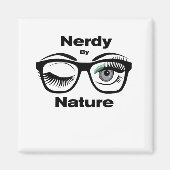 Nerdy van Natuur Funny Geek Design met bril Magneet (Voorkant)