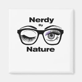 Nerdy van Natuur Funny Geek Design met bril Magneet