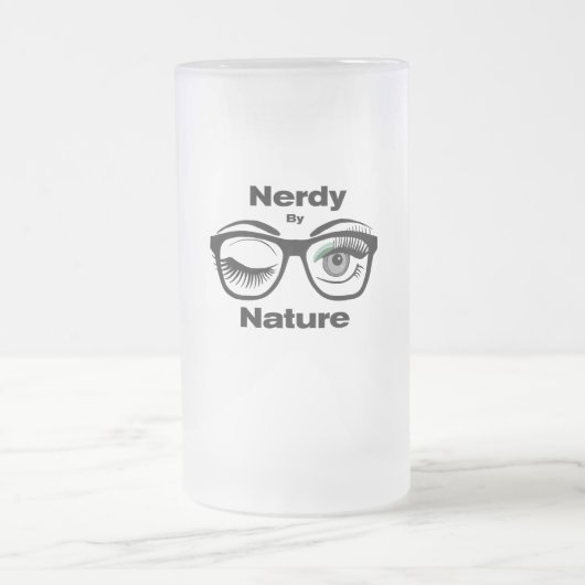 Nerdy van Natuur Funny Geek Design met bril Matglas Bierpul (Center)