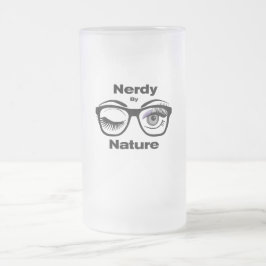 Nerdy van Natuur Funny Geek Design met bril Matglas Bierpul