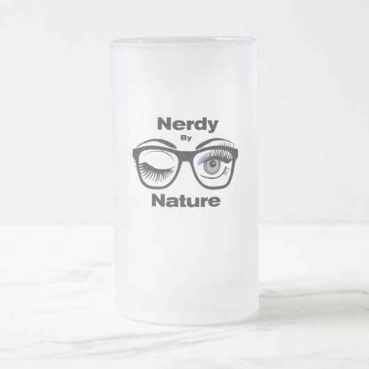 Nerdy van Natuur Funny Geek Design met bril Matglas Bierpul (Center)