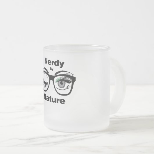 Nerdy van Natuur Funny Geek Design met bril Matglas Koffiemok (Voorkant rechts)