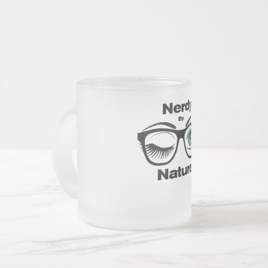Nerdy van Natuur Funny Geek Design met bril Matglas Koffiemok (Voorkant links)
