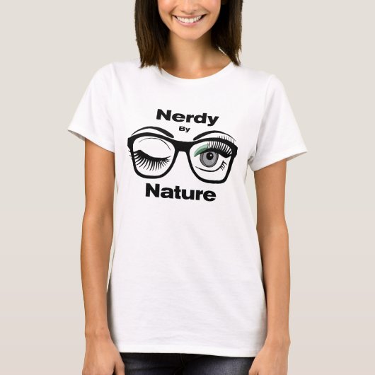Nerdy van Natuur Funny Geek Design met bril T-shirt (Voorkant)